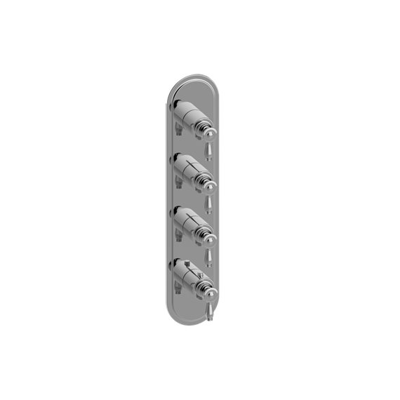 Graff G-8088-LM63E0-T M-Series Transitional 4-Hole Trim Plate with Topaz Handles - Vertical Installation
