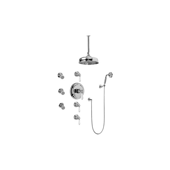 Graff GA1.221B-LC1S Adley Thermostatic Set with Body Sprays and Handshower - Rough and Trim