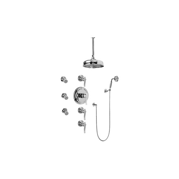 Graff GA1.221B-LM20S Bali Thermostatic Set with Body Sprays and Handshower - Rough and Trim