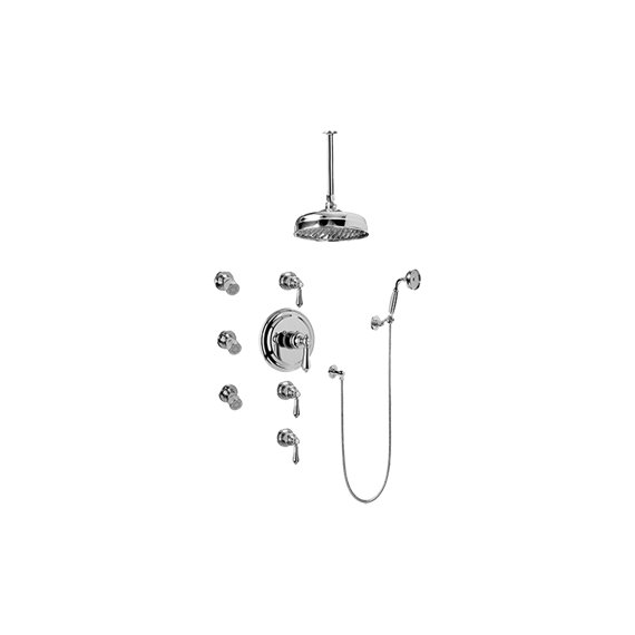 Graff GA1.221B-LM34S-T Adley Thermostatic Set with Body Sprays and Handshower - Trim Only