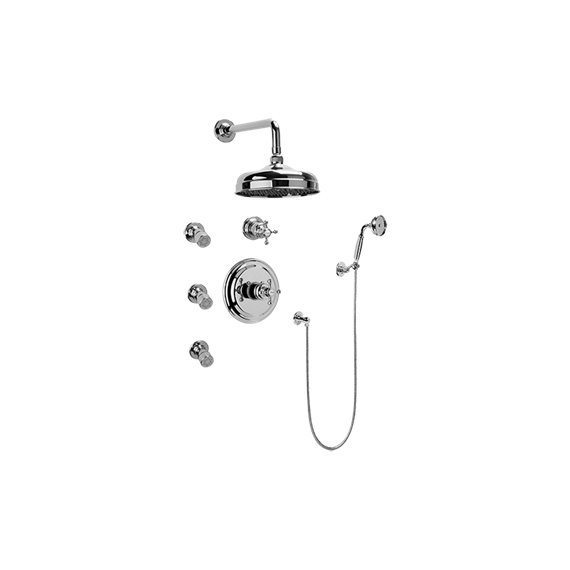 Graff GA5.222B-C2S Full Thermostatic Shower System with Transfer Valve - Rough and Trim