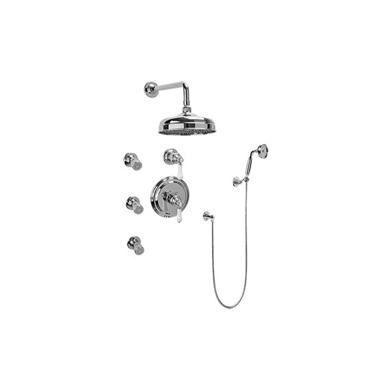 Graff GA5.222B-LC1S Full Thermostatic Shower System with Transfer Valve - Rough and Trim