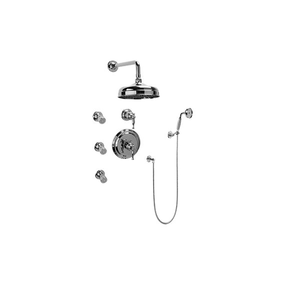 Graff GA5.222B-LM22S Full Thermostatic Shower System with Transfer Valve - Rough and Trim