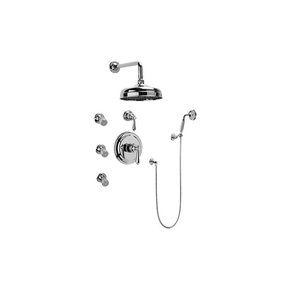 Graff GA5.222B-LM34S Full Thermostatic Shower System with Transfer Valve - Rough and Trim