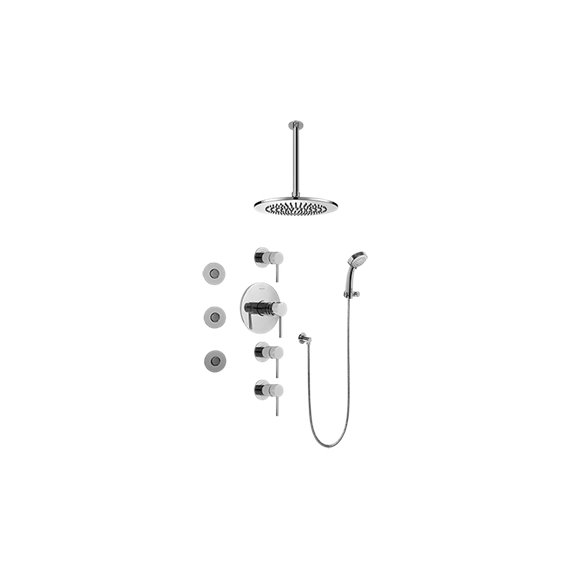 Graff GB1.131A-LM37S Contemporary Square Thermostatic Set with Body Sprays and Handshower - Rough and Trim