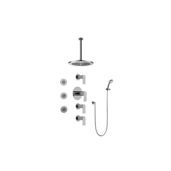 Graff GB1.131A-LM42S Contemporary Square Thermostatic Set with Body Sprays and Handshower - Rough and Trim