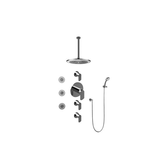 Graff GB1.131A-LM45S Contemporary Round Thermostatic Set with Body Sprays and Handshower 