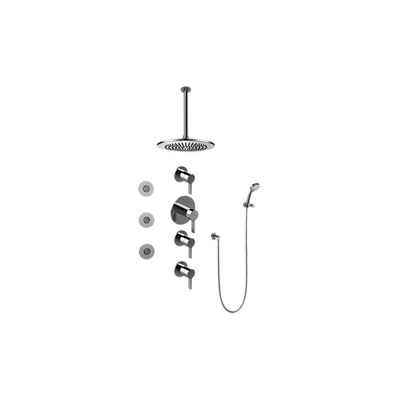 Graff GB1.131A-LM46S Contemporary Round Thermostatic Set with Body Sprays and Handshower 