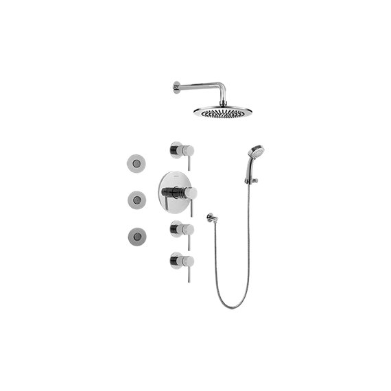Graff GB1.132A-LM37S Contemporary Square Thermostatic Set with Body Sprays and Handshower - Rough and Trim