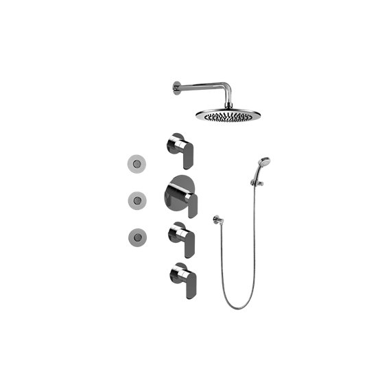 Graff GB1.132A-LM45S Contemporary Round Thermostatic Set with Body Sprays and Handshower 