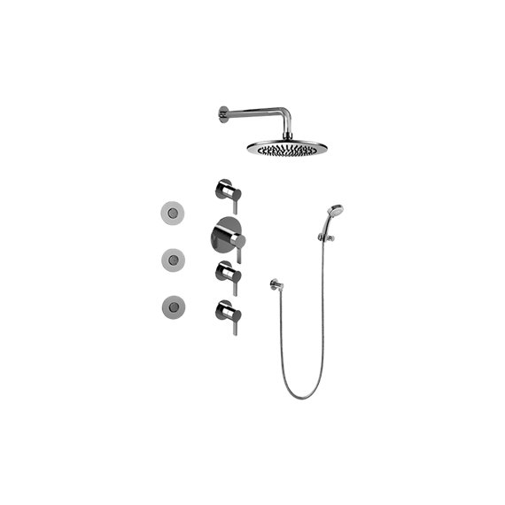 Graff GB1.132A-LM46S Contemporary Round Thermostatic Set with Body Sprays and Handshower 