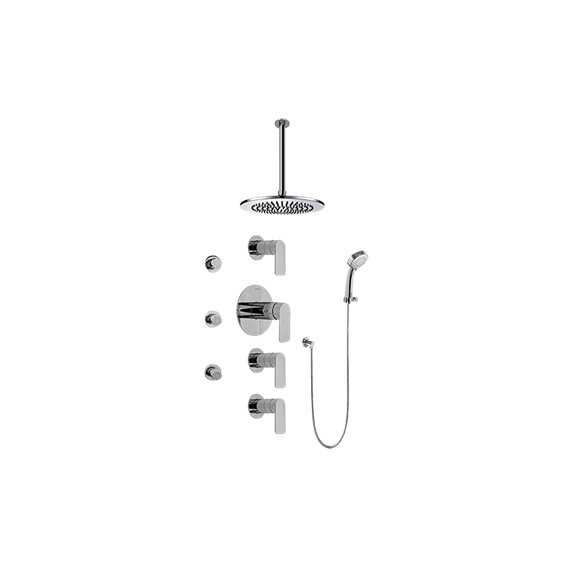 Graff GB1.231A-LM42S Contemporary Square Thermostatic Set with Body Sprays and Handshower -  Trim Only