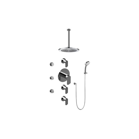 Graff GB1.231A-LM45S Contemporary Round Thermostatic Set with Body Sprays and Handshower 
