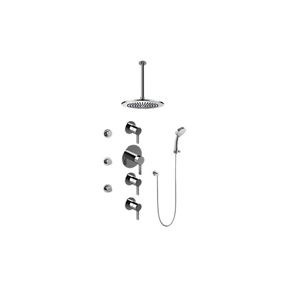 Graff GB1.231A-LM46S Contemporary Round Thermostatic Set with Body Sprays and Handshower 