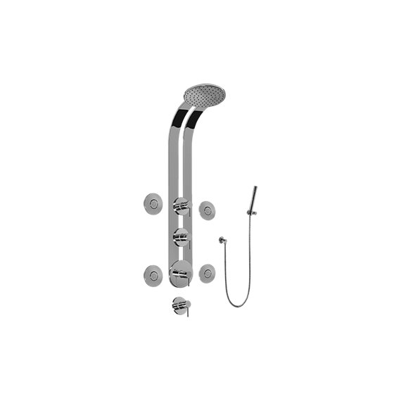 Graff GD1.120A-LM37S-T Round Thermostatic Ski Shower Set with Body Sprays and Handspray - Trim Only