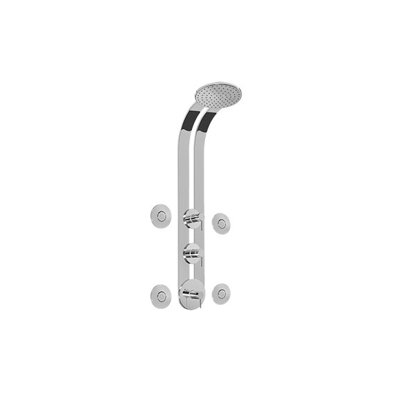 Graff GD3.100A-LM37S Round Thermostatic Ski Shower Set with Body Sprays - Rough and Trim