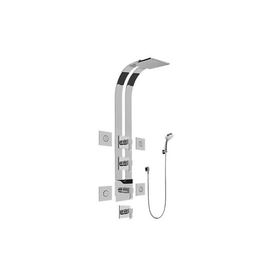 Graff GE1.130A-LM38S Square Thermostatic Ski Shower Set with Body Sprays and Handshowers - Rough and Trim