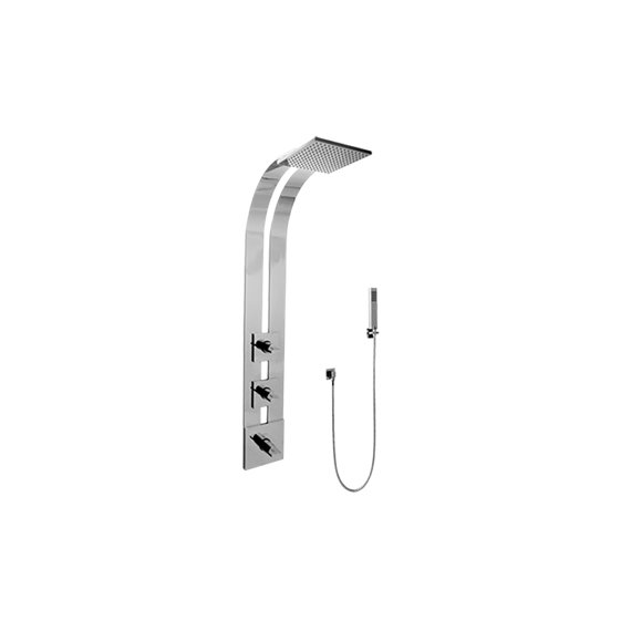 Graff GE2.020A-C14S Square Thermostatic Ski Shower Set with Handshowers - Trim and Rough