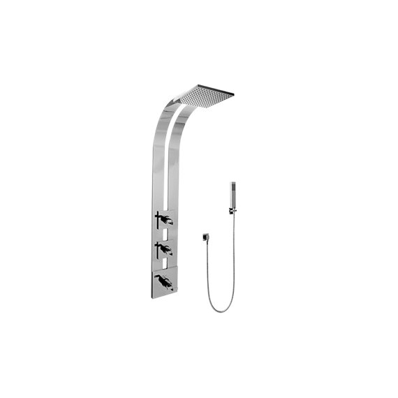 Graff GE2.020A-C9S-T Square Thermostatic Ski Shower Set with Handshowers - Trim Only