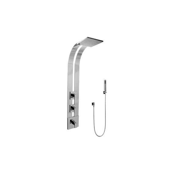 Graff GE2.020A-LM31S Square Thermostatic Ski Shower Set with Handshowers - Trim and Rough