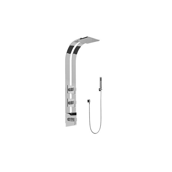 Graff GE2.020A-LM38S Square Thermostatic Ski Shower Set with Handshowers - Trim and Rough