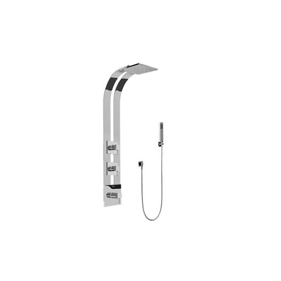 Graff GE2.020A-LM39S Square Thermostatic Ski Shower Set with Handshowers - Trim and Rough