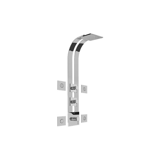 Graff GE3.100A-LM39S Square Thermostatic Ski Shower Set with Body Sprays - Rough and Trim