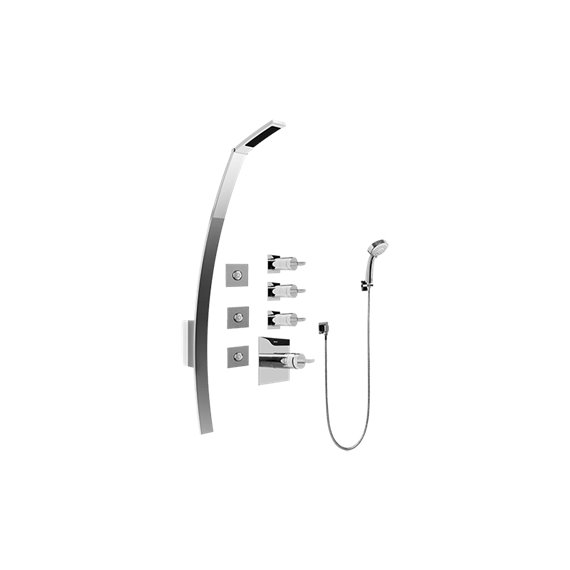 Graff GF1.130A-C14S-T Luna Thermostatic Shower Set with Body Sprays and Handshower - Trim Only