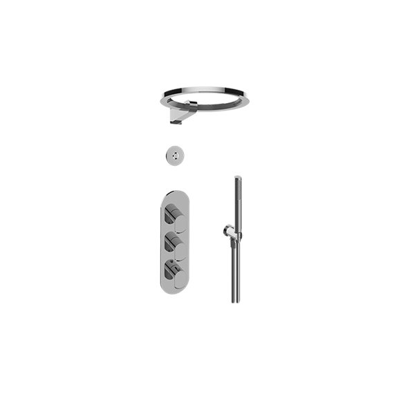 Graff GL3.029WT-LM45E0-T M-Series Thermostatic Set with Ametis Ring, Handshower and Diverter Valve - Trim Only