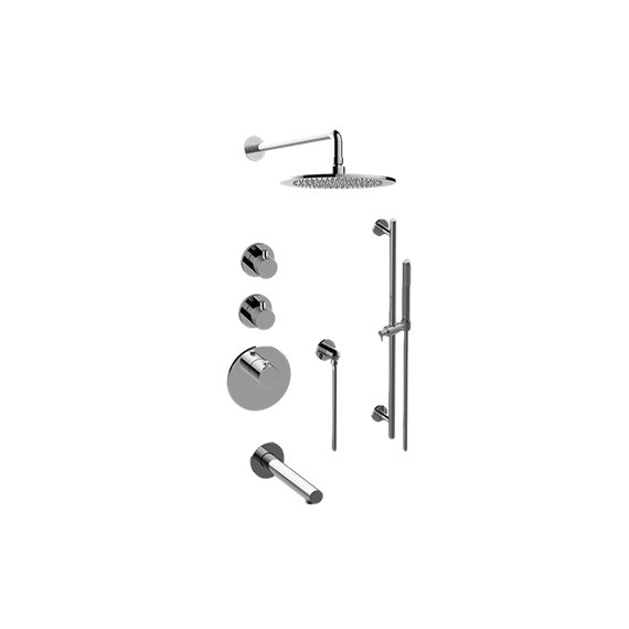 Graff GL3.J12ST-RH0 M-Series Thermostatic Shower System Tub and Shower with Handshower - Rough and Trim 