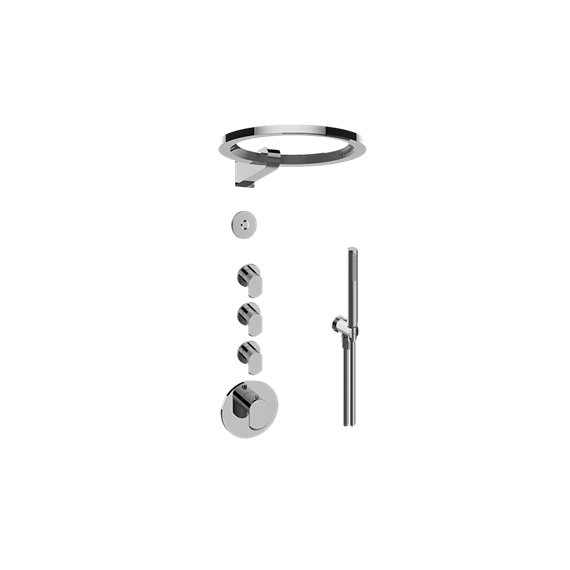 Graff GL4.029SC-LM45E0 M-Series Thermostatic Set with Ametis Ring and Handshower - Rough and Trim