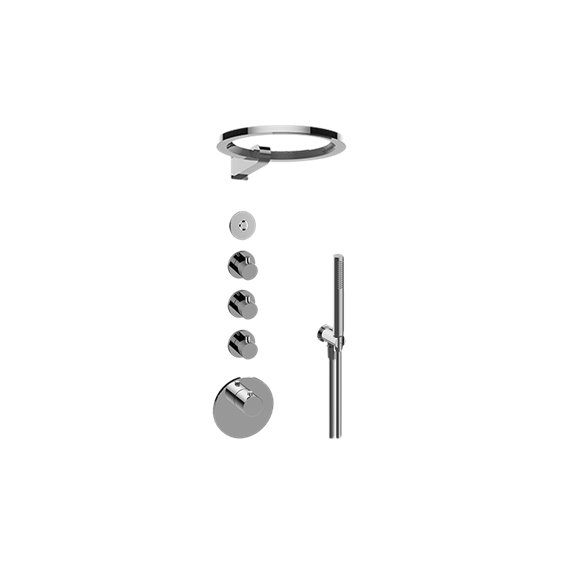 Graff GL4.029SC-RH0 M-Series Thermostatic Set with Ametis Ring and Handshower - Rough and Trim
