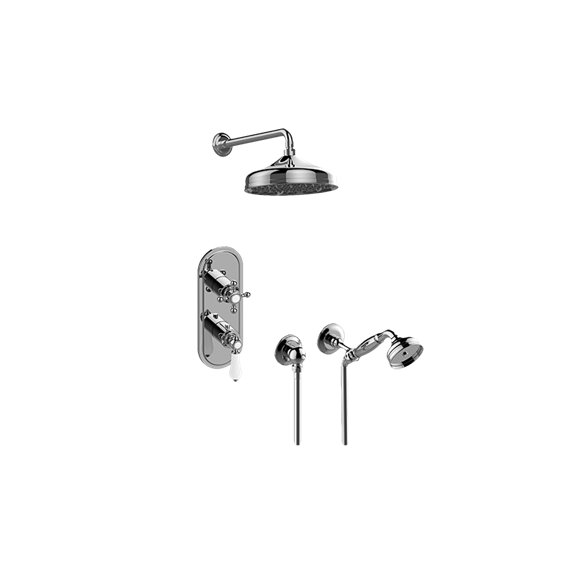 Graff GS2.022WD-LC1C2 M-Series Thermostatic Shower System - Shower with Handshower - Rough and Trim 