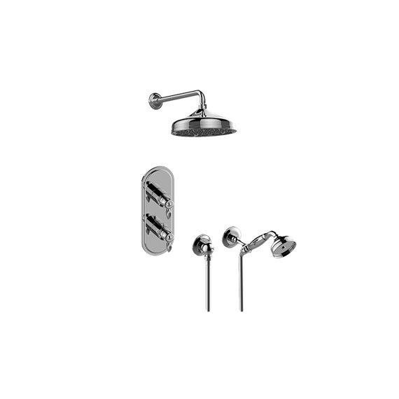 Graff GS2.022WD-LM14E0 M-Series Thermostatic Shower System - Shower with Handshower - Rough and Trim 