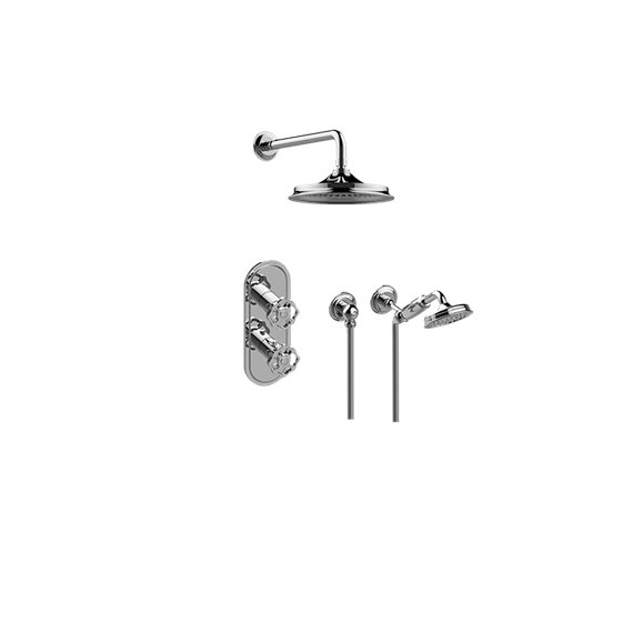 Graff GT2.022WD-C18E0 M-Series Thermostatic Shower System - Shower with Handshower - Rough and Trim 