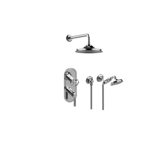 Graff GT2.022WD-LM56C18 M-Series Thermostatic Shower System - Shower with Handshower - Rough and Trim 