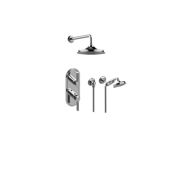 Graff GT2.022WD-LM56E0 M-Series Thermostatic Shower System - Shower with Handshower - Rough and Trim 