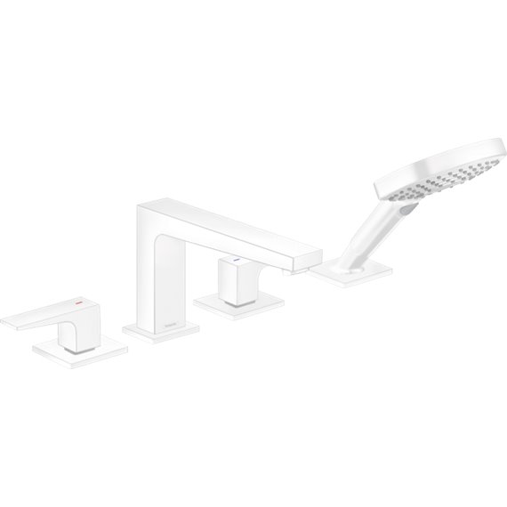 HANSGROHE METROPOL 4-HOLE ROMAN TUB SET TRIM WITH LEVER HANDLES 