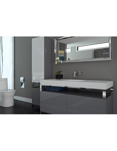 Neptune WISHS48-4-8PO White WISH S48-4in polymer sink 8in Drilled
