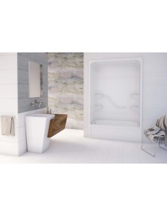 MIROLIN PT513L1 WHITE PARKER 16 MULTI TUB SHOWER