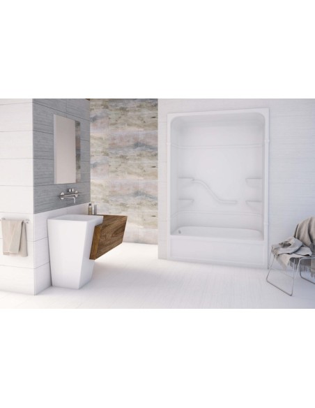 MIROLIN PT513R1 WHITE PARKER 16 MULTI TUB SHOWER