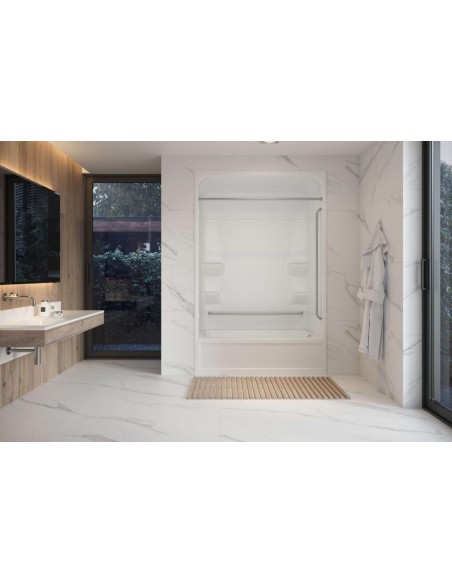 MIROLIN RBF516L1 WHITE RIVERDALE BARRIER FREE TUB SHOWER