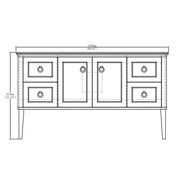 Virta 60 Inch Whitestar Floor Mount Single Sink Vanity