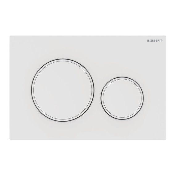 GEBERIT 115.882.01.1 ACTUATOR PLATE SIGMA20 FOR DUAL FLUSH WHITE MATT COATED EASY-TO-CLEAN COATED WHITE