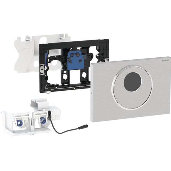 GEBERIT 115.890.SN.6 WC FLUSH CONTROL WITH DUAL FLUSH SIGMA10 ACTUATOR PLATE BRUSHED