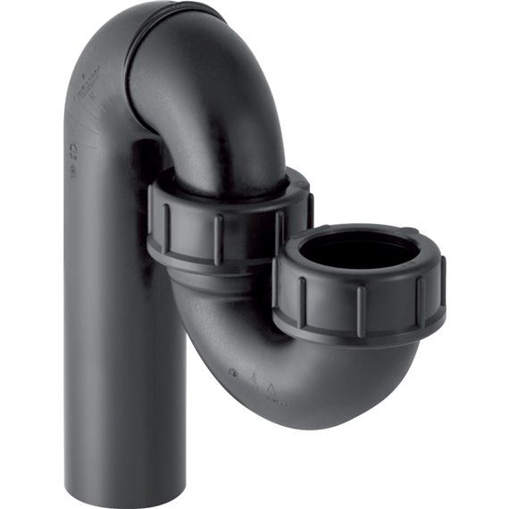 GEBERIT 152.038.16.1 P-TRAP FOR SINK WITH COMPRESSION JOINT VERTICAL INLET BLACK