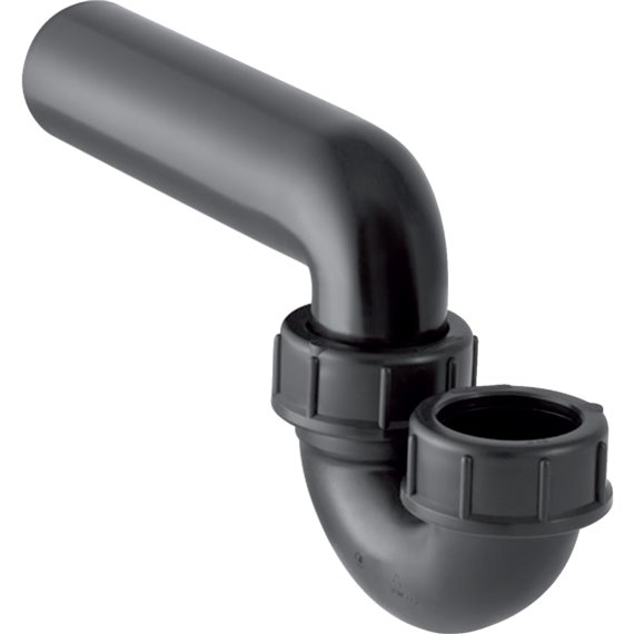 GEBERIT 152.039.16.1 P-TRAP FOR SINK WITH COMPRESSION JOINT VERTICAL INLET BLACK