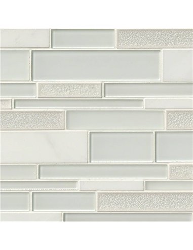 MSI Fantasia Blanco Interlocking Pattern Glass Tile - Box