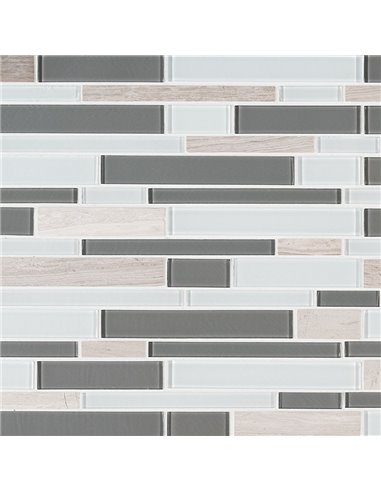 MSI Gray Cliff Interlocking Glass Mosaic Tile - Box