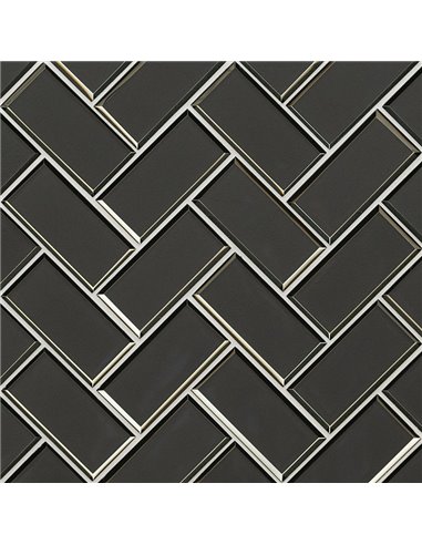 MSI Metallic Gray Bevel Herringbone 8mm Tile - Box